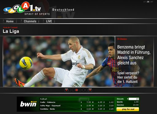 El Clasico, das Spitzenspiel zwischen Real Madrid und dem FC Barcelona, steht für Leidenschaft, Tradition und erneut für die größte Internet-Übertragung im deutschsprachigen Raum. Erstmalig war der exklusive LAOLA1.tv LIVE-Stream auch in der LAOLA1 App via iPhone und iPad zu sehen.