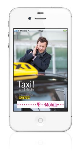 Mit der App Taxi! von T-Mobile immer sicher ans Ziel.