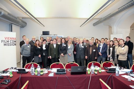 Vorschau Bild von TeilnehmerInnen aus Stockholm und Wien bei der Konferenz der VIENNA FILM COMMISSION im Wiener Rathaus