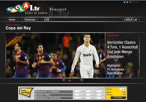 Copa del Rey Viertelfinale mit knapp 3,5 Millionen Videoabrufen in Deutschland und Österreich.