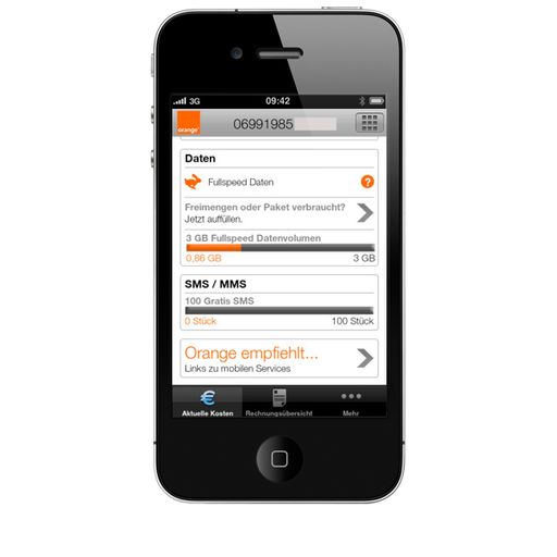 Mit der Orange Service App haben Orange Kunden ihre Handykosten immer und überall im Griff.