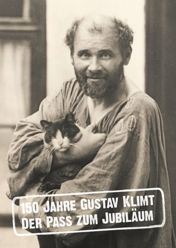 Moriz Nähr, Gustav Klimt mit Katze, 1912, Fotografie