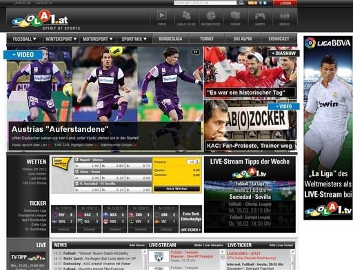Gleich im ersten Monat von 2012 setzt LAOLA1 neue Maßstäbe im World Wide Web. Österreichs größtes Sportnetzwerk verbuchte im Januar einen sensationellen Zugriffsrekord.