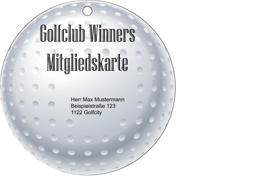 Vorschau Bild von Golf Bagtag/Taschenanhänger, rund mit Lochstanzung