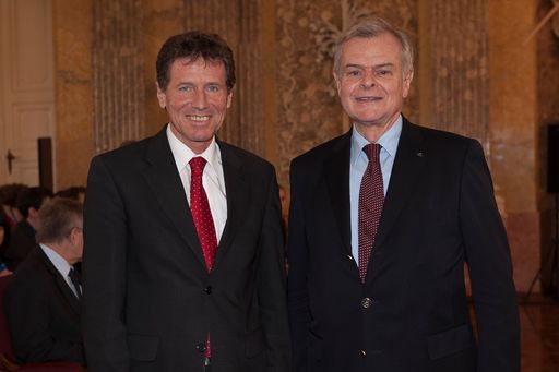 Wissenschafts- und Forschungsminister Dr. Karlheinz Töchterle mit Dr. Helmut Denk, Präsident der ÖAW