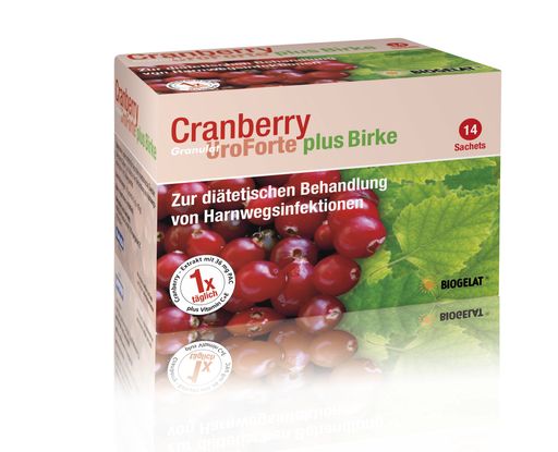 BIOGELAT(R)Cranberry UroForte plus Birke Packshot
