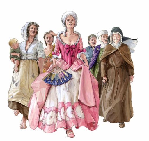  Frauengruppe: Belica, Elsi Achermann, Franziska Romana, Guta von Bachenstein, Anna von Kyburg, Julie von Effinger.