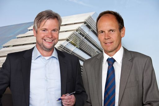 Im Bild v.l.n.r.: DI Dr. Markus Brummayer, MSc; DI Gerald Schatz - beide Geschäftsführer des ACCM