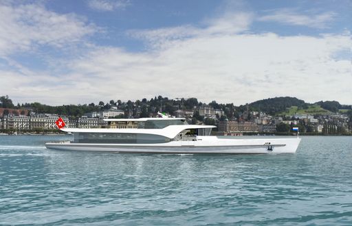 Die neue Panorama-Yacht im Luzerner Seebecken (Modell).