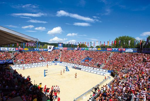  135.000 Zuseher im Jahr 2011 beim A1 Beach Volleyball Grand Slam presented by ERGO