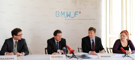  Minister Töchterle und Vertreter/innen der Delegation informierten in Pressegespräch über bevorstehende Konferenz in Bukarest und Bologna-Umsetzung in Österreich