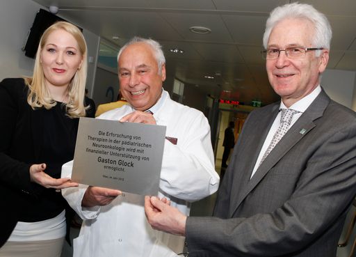  Kathrin Glock, Klinikleiter Arnold Pollak, MedUni Wien-Rektor Wolfgang Schütz in der Kinderklinik der MedUni Wien.