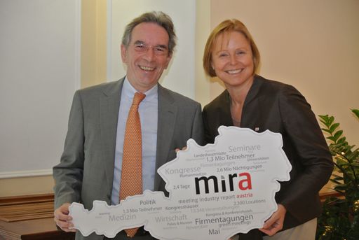 Christian Mutschlechner und Dr. Petra Stolba bei der Präsentation von mira 2011