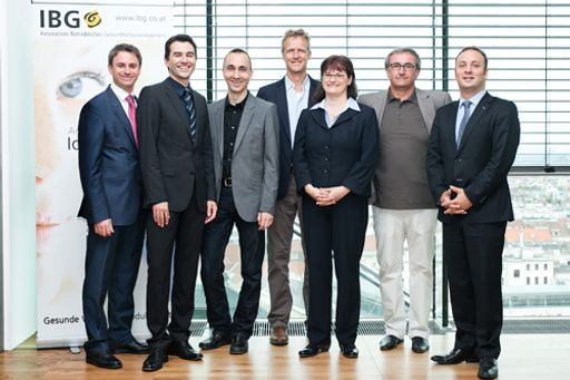 Im Bild v.l.n.r.: Dr. Klicka, Prof. Dr. Krause, Mag. Stieger, Wethmar M.Sc.BA, Dr. Matyssek, Dr. Karazman, Dr. Schuster