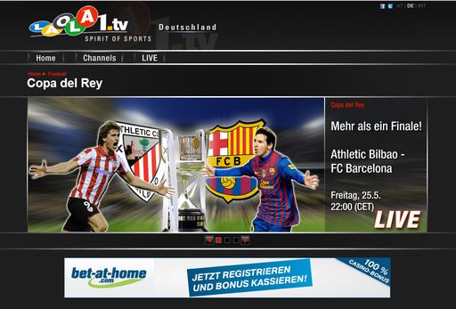 Copa del Rey-Endspiel FC Barcelona - Athletic Bilbao
als LIVE-Stream auf www.laola1.tv