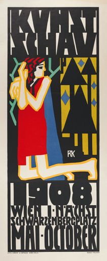 Rudolf Kalvach (1883-1932, Plakat zur Kunstschau 1908, 1908 Farblitographie auf Papier, 136,5 x 63,7 cm, Leopold Museum, Wien, Inv. 3000