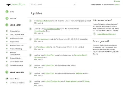  epic relations liefert Top-Journalistendaten aus Österreich, Deutschland und Schweiz - internationale Kooperation zwischen APA-OTS und news aktuell
