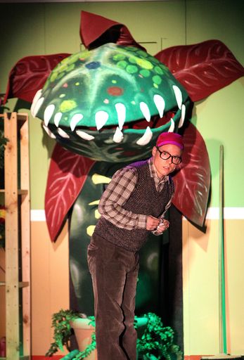  Michael Konicek (im Bild mit Pflanze Audrey II)
brilliert in der Neuauflage von DER KLEINE HORRORLADEN nur noch
zweimal, am kommenden Freitag und Samstag, im Orpheum in Wien. Foto: