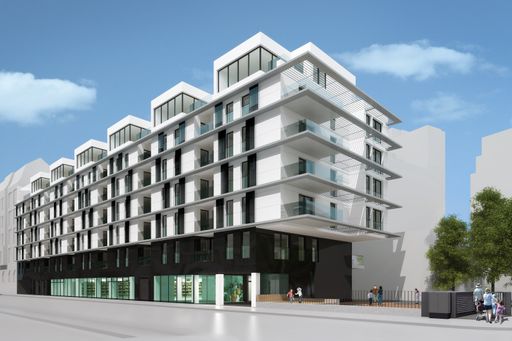  Visualisierung des neuen Gebäudes in der
Lindengasse 60-62