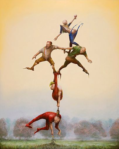 Vorschau Bild von "Der große Balanceakt" (Öl/Holz),
