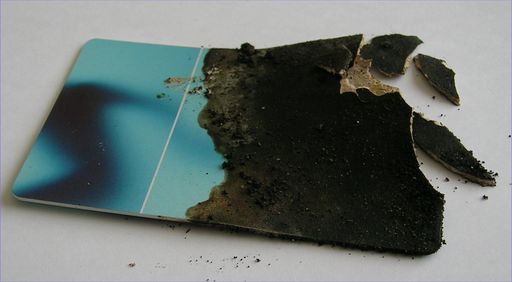 Vorschau Bild von Eine biologisch abbaubare Karte, welche bereits
teilweise zerfallen ist.
