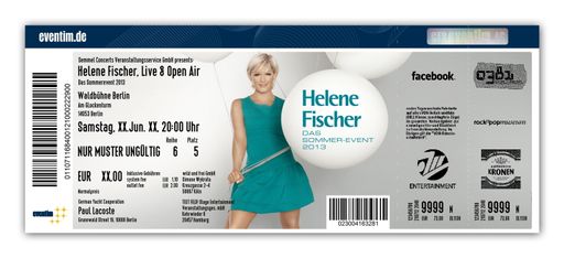 Vorschau Bild von Helene Fischer. Let the good times roll / Nach 22
Jahren Computerdruck: CTS EVENTIM bringt mit "FanTicket" im
Band-Design ein Stück Fankultur zurück. Let the good times roll /
Nach 22 Jahren Computerdruck: CTS EVENTIM bringt mit "FanTicket" im
Band-Design ein Stück Fankultur zurück. Die Verwendung dieses Bildes
ist für redaktionelle Zwecke honorarfrei. Veröffentlichung bitte
unter Quellenangabe: "obs/CTS Eventim AG"
