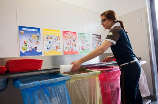 Vorschau Bild von Mitarbeiterinnen und Mitarbeiter trennen
verbleibende Reststoffe nach standardisierten Vorgaben.