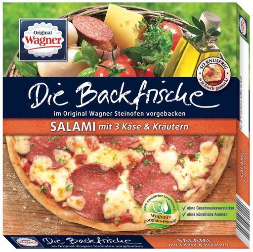 Vorschau Bild von Die Backfrische - Salami. Die Wagner
Tiefkühlprodukte GmbH, Nonnweiler, warnt vorsorglich vor dem Verzehr
von "Die Backfrische" und "Big Pizza". Von dem Rückruf betroffen
sind die Produkte mit einem Mindesthaltbarkeitsdatum (MHD) bis
November 2013 (11.2013). Die Verwendung dieses Bildes ist für
redaktionelle Zwecke honorarfrei. Veröffentlichung bitte unter
Quellenangabe: "obs/Wagner Tiefkühlprodukte GmbH"