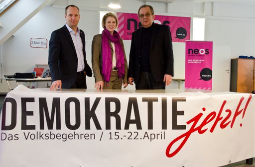 Strolz (NEOS), Meinl-Reisinger (NEOS) und Radlegger
(MeinOE)