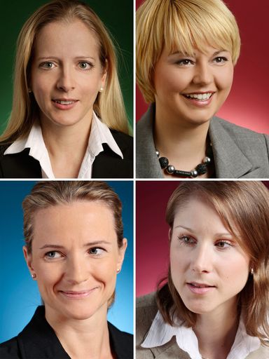 Im Bild: oben v.l.: Erika Pircher-Eschig, Laura T.
Struc, unten v.l.: Valerie Hohenberg, L'ubica Páleníková, Wolf
Theiss