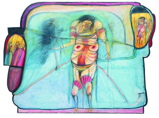 Vorschau Bild von Franz Ringel, Es wird viel geflüstert, 1974,
Mischtechnik auf Holz, 205 x 275 cm, Sammlung Würth, Inv. Nr. 10175.