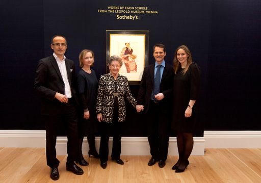  Im Bild v.l.n.r.: Dr. Tobias G. Natter
(Museologischer Direktor Leopold Museum), Mag. Andrea Jungmann
(Geschäftsführerin Sotheby's Österreich), Dr. Elisabeth Leopold
(Vorstandsmitglied Leopold Museum-Privatstiftung), Mag. Klaus
Pokorny (Pressesprecher Leopold Museum), Mag. Eva Donnerhack (Deputy
Director Sotheby's Österreich)