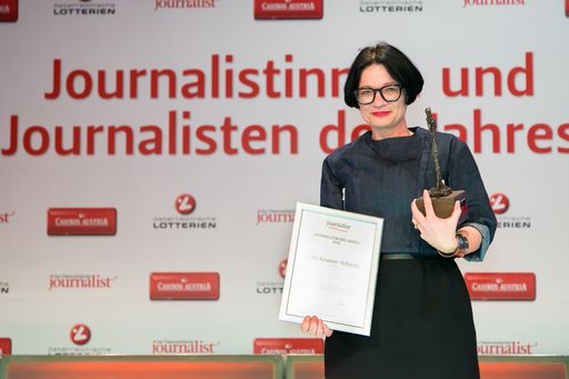  http://www.apa-fotoservice.at/galerie/3855 Im Bild:
Ulla Kramar-Schmid (Preisträgerin "Die Journalistin des Jahres")