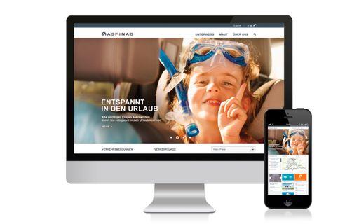 Vorschau Bild von Neue Übersichtlichkeit, auch auf Mobilgeräten: Die
ASFINAG Homepage.