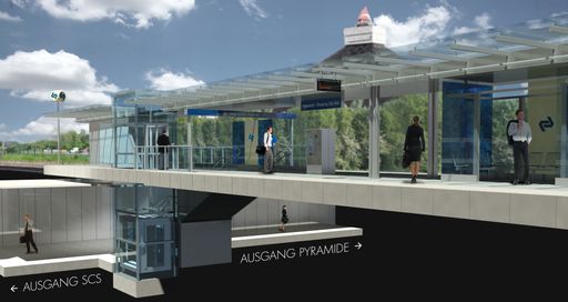 Moderne Badner Bahn-Haltestelle Vösendorf-SCS