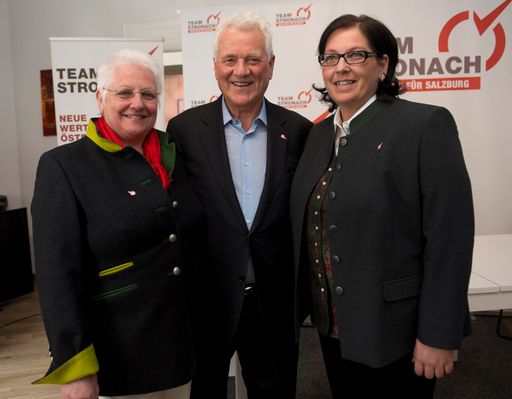 MARGARETE BRENNSTEINER-KÖCKERBAUER, Frank Stronach,
GABRIELE FUERHAPTER., Foto: Team Stronach fuer Salzburg