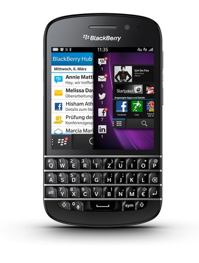  Der neue Blackberry Q10 ab Mitte Mai bei T-Mobile.