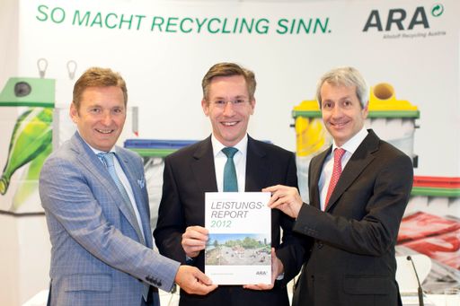  http://www.apa-fotoservice.at/galerie/4142/ Im Bild
v.l.n.r.: Ing. Werner Knausz (ARA Vorstand), Mag. Alfred Berger
(Aufsichtsratsvorsitzender) und Hon. Prof. Dr. Christoph Scharff
(ARA Vorstand).