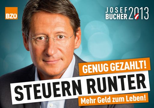 Vorschau Bild von BZÖ-Chef Josef Bucher hat heute in einer
gemeinsamen Pressekonferenz mit Bündniskoordinator und
Wahlkampfleiter Markus Fauland im Wiener Palmenhaus die erste
Plakatserie des BZÖ für die Nationalratswahl 2013 präsentiert
