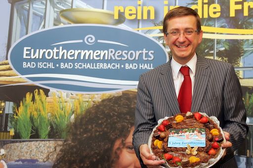 Eurothermen-Generaldirektor Markus Achleitner
kann zum 5. Geburtstag der Eurothermen eine absolute Rekord-Bilanz
vorlegen.