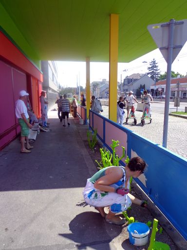 Vorschau Bild von Malarbeiten in Wien Hietzing, hier entsteht die 1.
Kunsttankstelle.