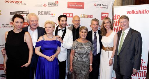  "Volkshilfe Nacht gegen Armut 2013" im Rathaus Wien
mit (v.l) Schauspielerin Ursula Strauss, Harald Serafin,
Kammersängerin Ildikó Raimondi, Opernstar Clemens Unterreiner,
Volkshilfe Bundesgeschäftsführer Erich Fenninger, Volkshilfe
Schirmfrau Margit Fischer, Bundespräsident Heinz Fischer,
Moderatorin Nadja Bernhard, Vorstandsdirektor Dietmar Hoscher von
den Casinos Austria, Hauptsponsor des Abends