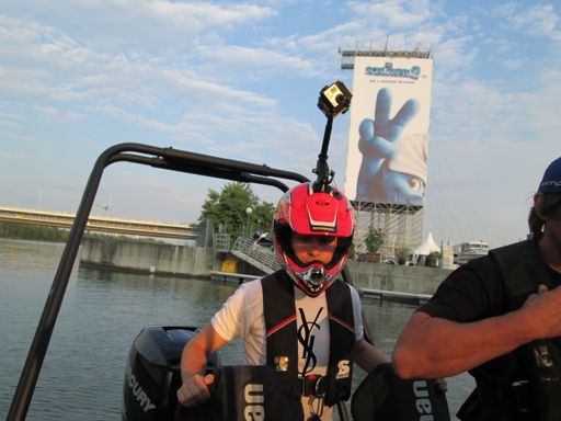 360 Grad Videokamera im Einsatz am Speedboot beim Spider Rock XL.