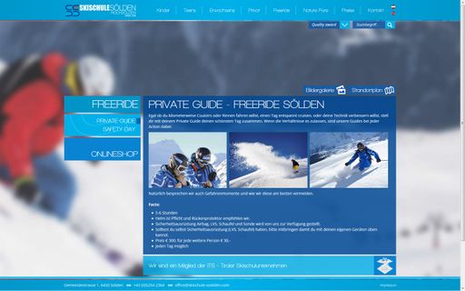 Vorschau Bild von Der neue Webauftritt der Skischule Sölden von
Waldhart Software in Tirol besticht durch klares, übersichtliches
Design, welches die intuitive Bedienbarkeit fördert. Die
PRESSETEXTER Text- und Kommunikationsagentur GmbH erstellte die
passenden Texte dazu.