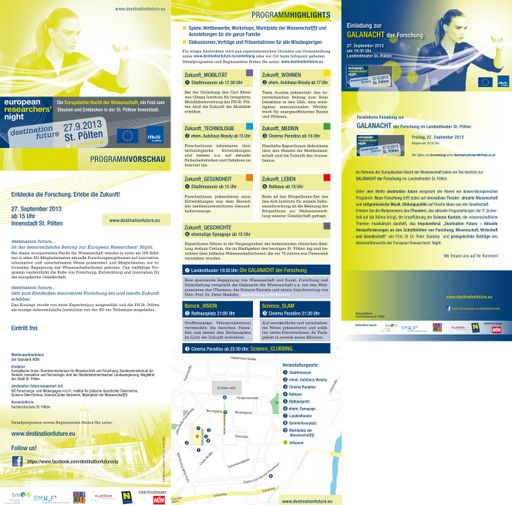  Programm zu European Researchers' Night, 27.9.2013,
St. Pölten.