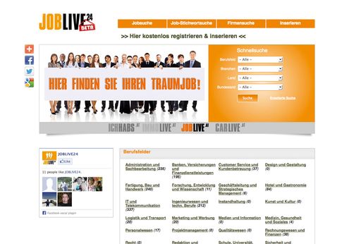 Vorschau Bild von JOBLIVE24 leistet einen wesentlichen Beitrag dafür,
dass jeder möglichst rasch seinen Traumjob findet.