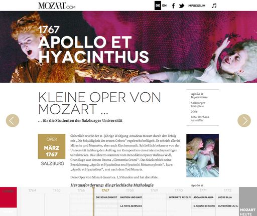 Vorschau Bild von Das Online-Portal Mozart.com informiert auf
unterhaltsame, erfrischende Weise zu verschiedensten Themen rund um
Wolfgang Amadeus Mozart.