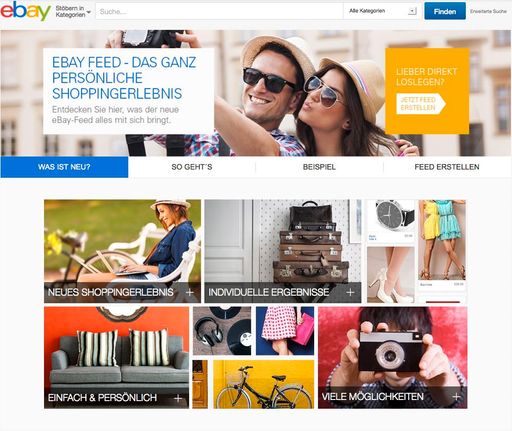  eBay.at personalisiert Einkaufserlebnis:
Individuelle Startseite mit dem neuen eBay-Feed