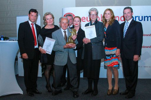 Im Bild v.l.n.r.: Dr. Gerhard Hrebicek, Vorstand
European Brand Institute, Markenbotschafterin Lisl Wagner-Bacher,
BRAND LIFE AWARD Preisträger Dr. Carl Manner, Dkfm. Helmut Hanusch,
Generalbevollmächtigster Verlagsgruppe News, Laudatorin Gabriela
Benesch, Markenbotschafterin Gexi Tostmann, Künstlerin Iris Sageder,
Ing. Paul Leitenmüller, Herausgeber medianet