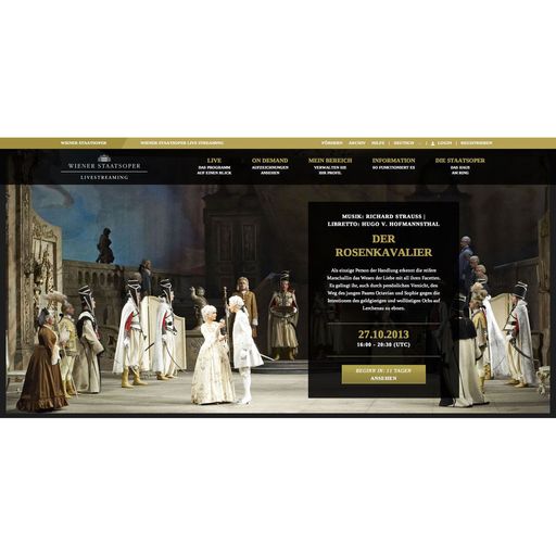 Staatsoperlive.com, Startseite